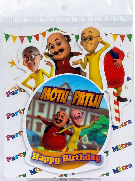 TastyCrafts Motu Patlu|Cartoon Theme Non-Edible Paper Cake Decoration for Kids BirthdayParty Topper