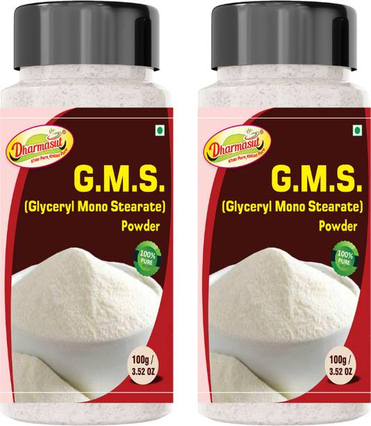 Dharmasut GMS Powder for Making Soft, Smooth and Creamy, Anti Caking and Instant Cake Premixes (200g) Glycerol Monostearate (GMS) Powder