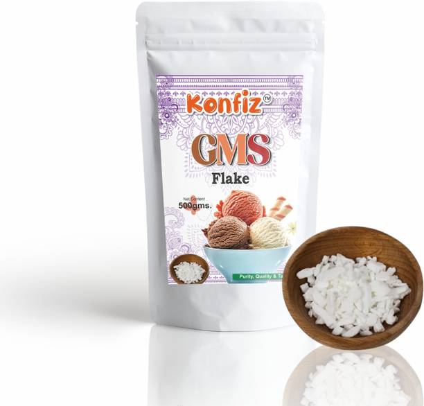 KONFIZ GMS Flake (Glycerol Monostearate) 500G for Ice Creams Glycerol Monostearate (GMS) Powder