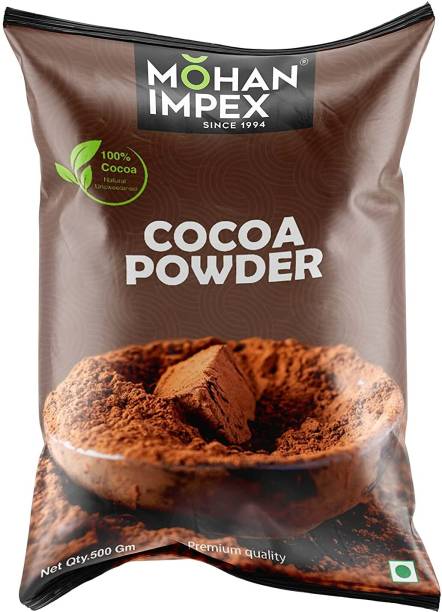 Mohan Impex 100% Pure and Premium For Drinking and Baking (pack of 1) Cocoa Powder 500gm Cocoa Powder