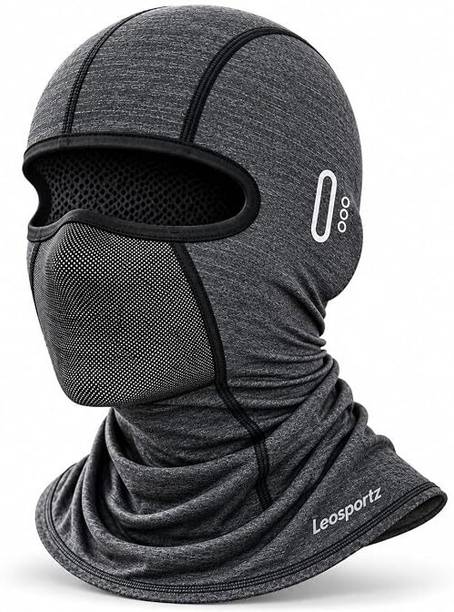 Leosportz Grey, Black Bike Face Mask for Boys & Girls