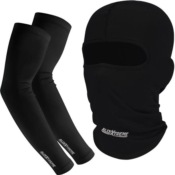 ALLEXTREME Black Helmet Skull Cap for Men & Women