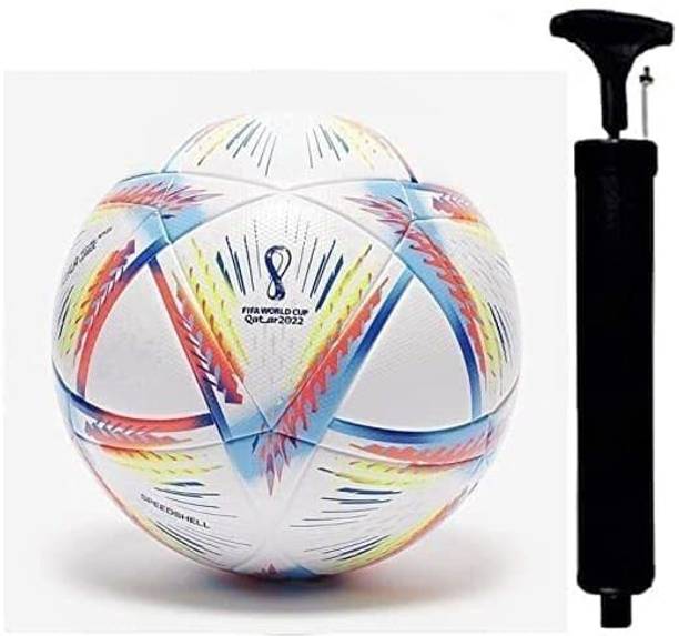 HACKERX NEW FOOTBALL PVC RUSSIAN FOOTBALL WITH PUMP FULL SIZE 5 (COLOUR MULTI COLOUR) Football - Size: 5