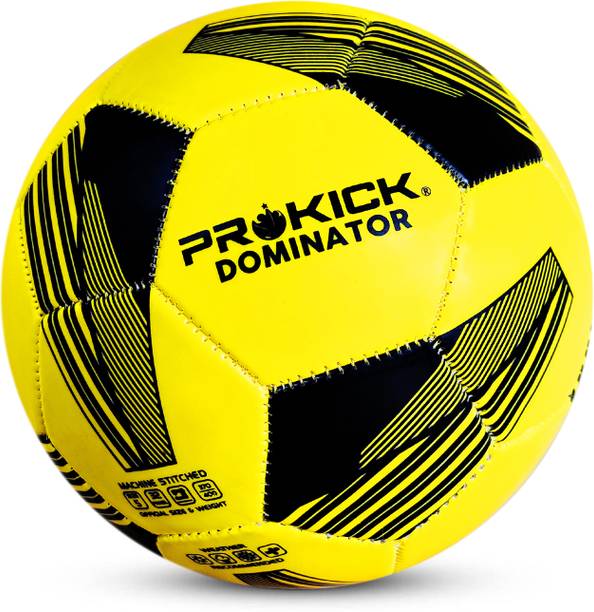 prokick dominator machine stitched 32 panel football size 5 yellow black football size