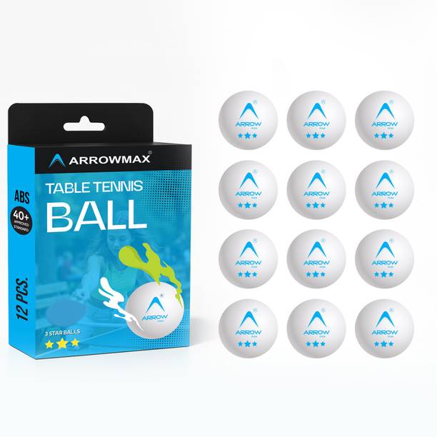 ArrowMax Table Tennis Ping Pong TT ball ABS material for Kids And Adults-Pack of 12 Table Tennis Ball