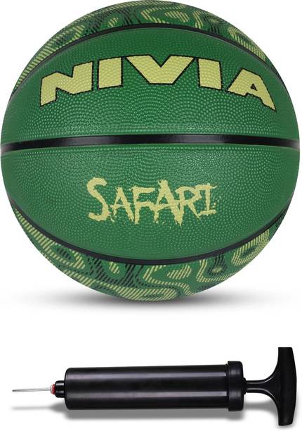 NIVIA Combo Safari Basketball Multicolor (Size - 3) with Ball pump Basketball - Size: 3