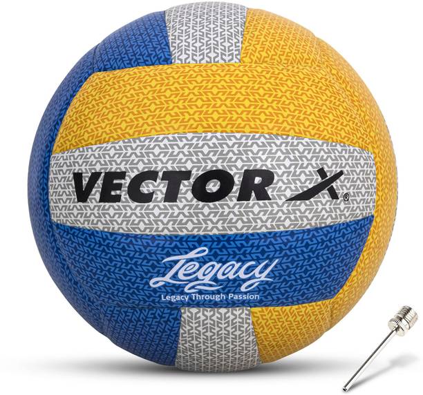 VECTOR X Legacy 18 Panel PU Pasted Durable & Waterproof Indoor Outdoor Practice Match Volleyball - Size: 4