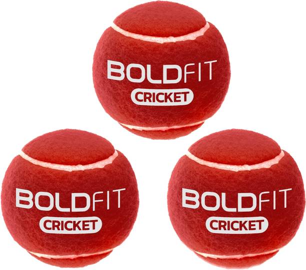 BOLDFIT Tennis Ball Hard Tennis Cricket Ball Red Hard T...