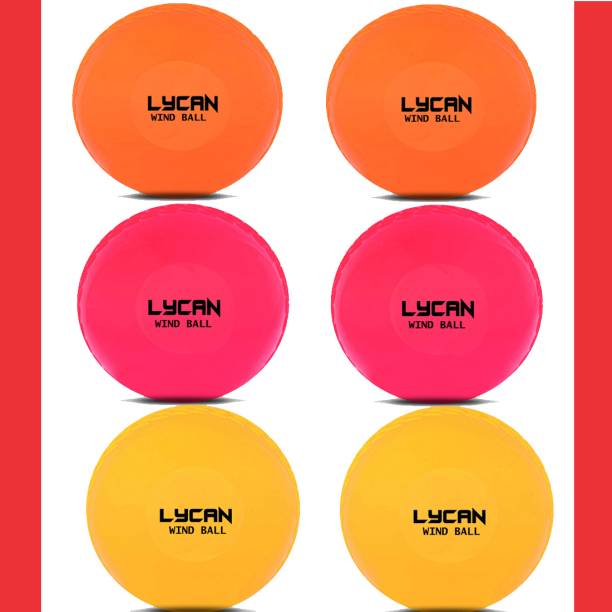 LYCAN Cricket Wind Ball (Pack of 6) - Made in India Smooth Cricket Cricket Synthetic Ball