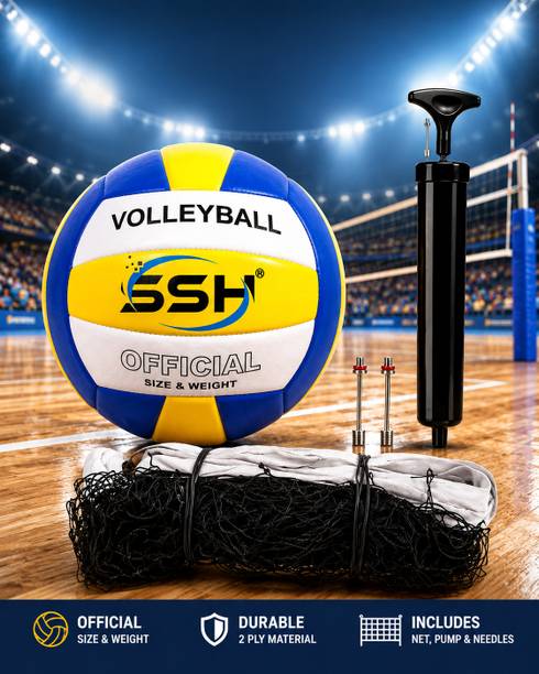 VSM Extreme 18 Official Weight & (Size-4) Volleyball With Nylon Net and Air Pump Volleyball - Size: 4