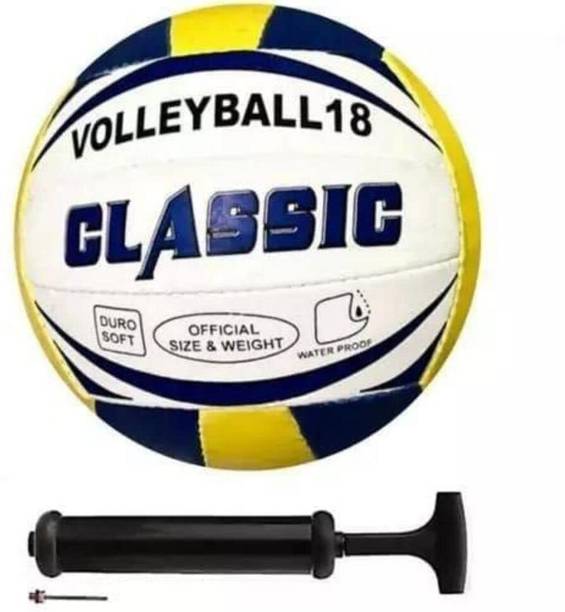 singhals CLASSIC BLUE VOLLEYBALL SIZE - 5 FREE NEEDLE, WITH PUMP Volleyball - Size: 5