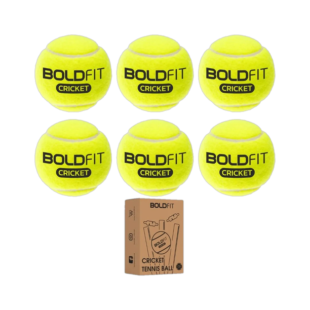 Boldfit Cricket Ball Tennis Ball Box Set Pack Green High Bounce Soft Light Weight Combo Cricket Tennis Ball