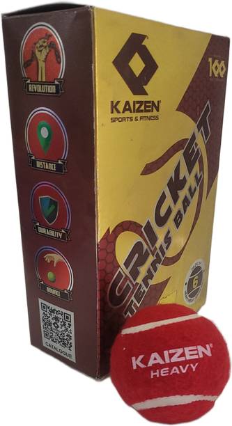 KAIZEN Heavy Tennis Ball for Cricket 120g Soft Ball f...