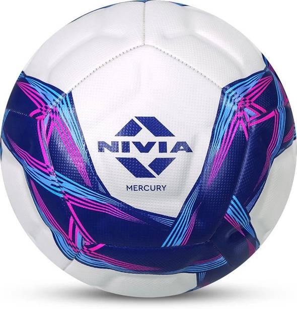 NIVIA Mercury, 12 Panel Design, PU Leather, Power Stitched, Soccer , Match Football - Size: 5