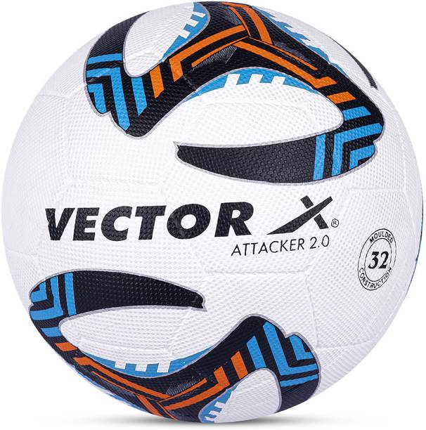 VECTOR X Attacker 2.0 32 Panel Rubber Moulded+ Butyl Bladder Soccer 12+ age Match Football - Size: 5