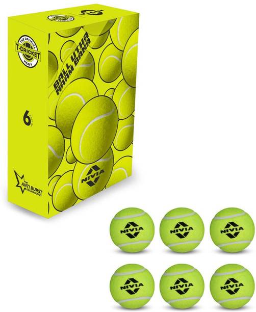 NIVIA Cricket Tennis Ball Heavy Weight (Pack of 6 Balls...