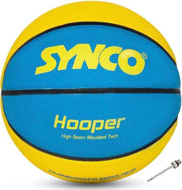 SYNCO Hooper series | Junior Basketball | Moulded | 8 Panel | Blue Yellow Basketball - Size: 5