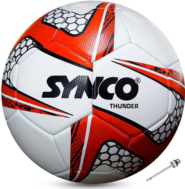 SYNCO Thunder Football Ball | PVC Machine Stitched Football | Training Ball Football - Size: 5