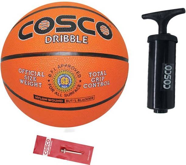 COSCO Dribble Basketball With Basketball Pump Basketball - Size: 5