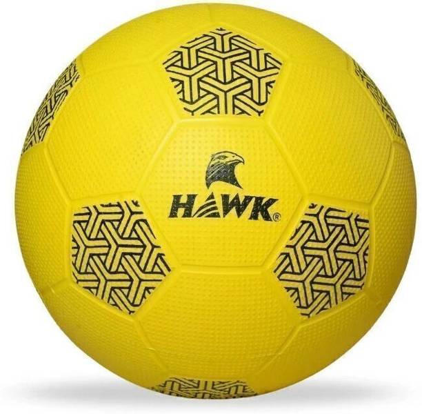 HAWKK Home Play Football For Kids under 12 Years, Yellow, Durable and Water-Resistant Football - Size: 3