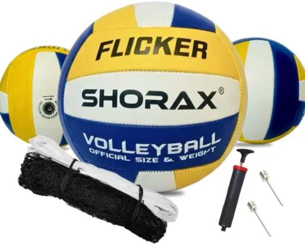 SHORYA Flicker Premium Volleyball with Free Airpump & net (volleyball+net+pump) Volleyball - Size: 4