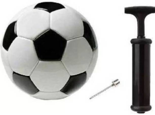 Hridya Trade Exclusive Black & White Football ( 1 Football) with Pump Free Football Football - Size: 5