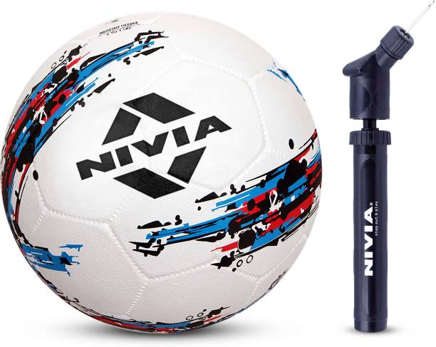 NIVIA Storm White with Pump Combo Football - Size: 5