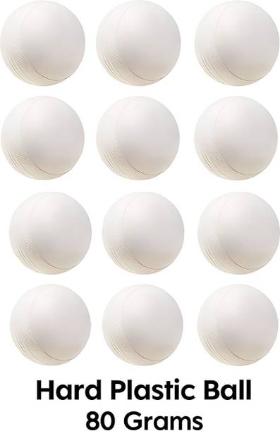Pawansut 12 White Cricket Training Ball, 80 Gram Plastic Ball Cricket Training Ball