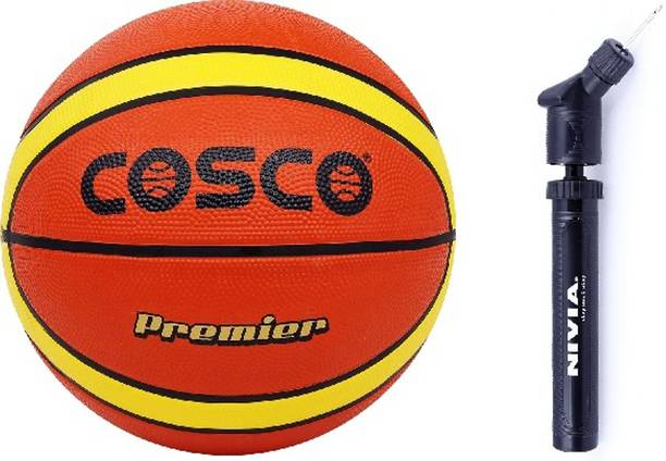 COSCO COMBO Basketball BB 13033 Premier Size-7 + BP-213 Ball Pump Double Action Basketball - Size: 7