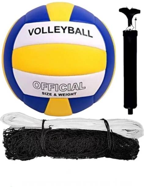 SHORYA SUPER SOFT HAND STITCHED VOLLEYBALL WITH PUMP AND NET (SIZE-4) Volleyball - Size: 4