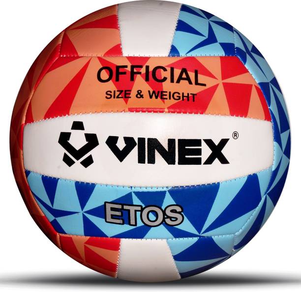 VINEX Volleyball ETOS Size 5, Machine Stitched Training, Match Volleyball, Durable PVC Volleyball - Size: 5