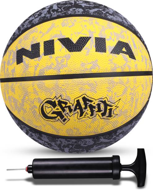 NIVIA Graffiti Basketball With Ball Pump Basketball - Size: 7