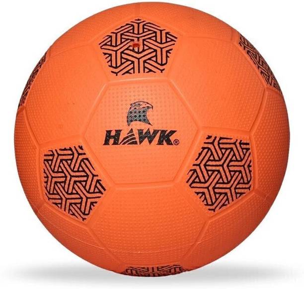 HAWKK Home Play Football For Kids under 12 Years, Red , Durable and Water-Resistant Football - Size: 3