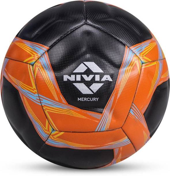 NIVIA Mercury, 12 Panel Design, PU Leather, Power Stitched, Soccer , Match Football - Size: 5
