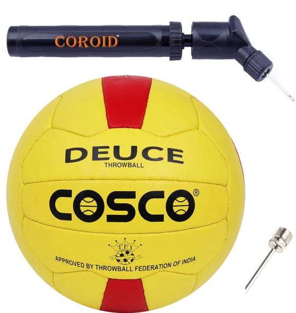 COSCO Throwball-Deuce "Approved by Throwball Federation Of India" WIth Ball Pump Throw Ball - Size: 5