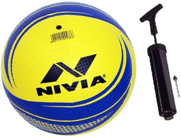 NIVIA VOLLEYBALL CRATERS WITH PUMP (YELLOW ) Volleyball - Size: 4