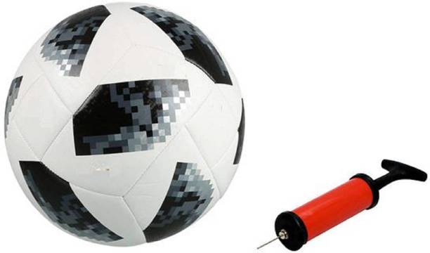 निचे Telstar 2018 Black Football With Air Pump Free फ़ुटबॉल