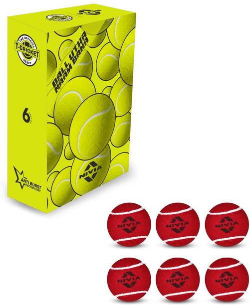 NIVIA Cricket Tennis Ball Heavy Weight (Pack of 6 Balls...