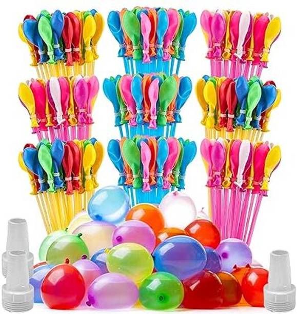 thecoolecto Colorful Holi Water Balloons - Large 111 Pcs Disposable Balloon Helium Tank