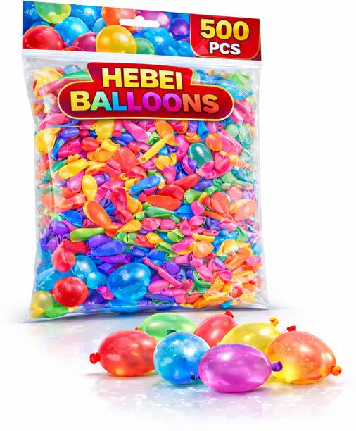Dstraders holi water balloons kids 500PCS Balloon (Multicolor, Pack of 1) Refillable Balloon Helium Tank