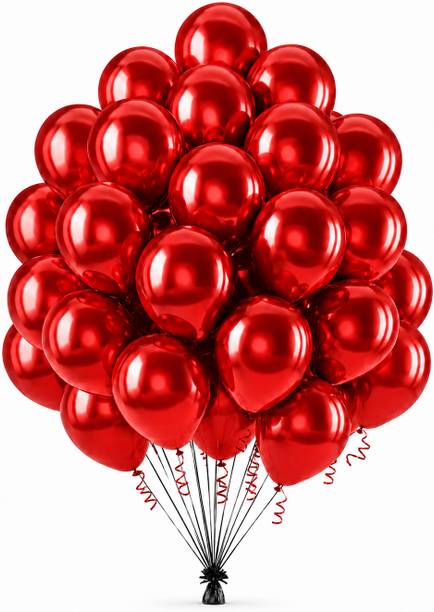 Boenjoy Gifts Red Ballons large size 50pcs for Birthday and party Refillable Balloon Helium Tank