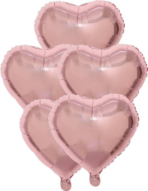पार्टी मिडलिंकर्ज़ सॉलिड 5Pcs Rose Gold Balloons Combo गुब्बारा