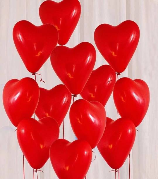 Prihit Solid Birthday Anniversary Decoration Love Heart Balloon 10" Heart Balloon Red Dil Balloon