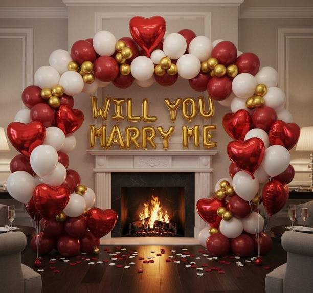 Maithili decors Solid Will you marry me Balloon
