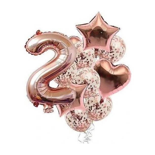 PopTheParty Solid Second Birthday & Anniversary Rose Gold Balloons For Party Decoration Items Balloon
