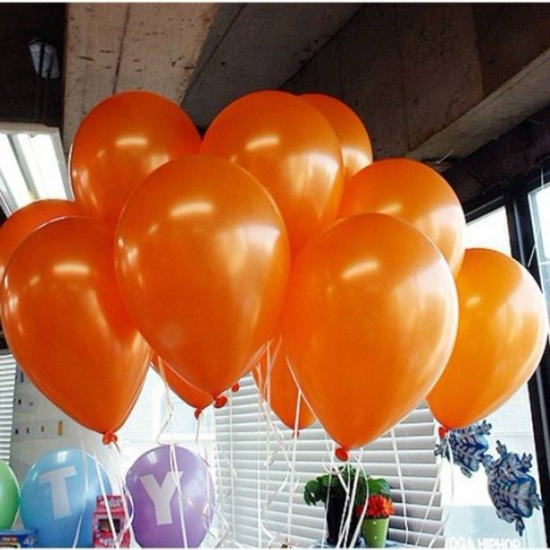 Decor Mart Solid Party Balloons Orange Theme Birthday AIR or HELIUM - PO 85 Balloon