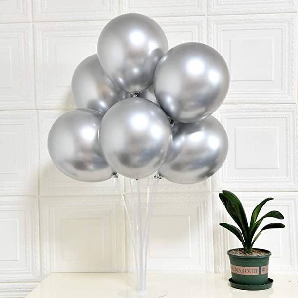 PartyTown Solid Metallic Pearl finish shinny Helium supported balloons for Birthday Balloon