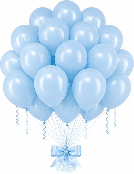 PopTheParty Solid Blue Metallic Balloons Decoration for Birthday, Anniversary, Bachelorette Balloon