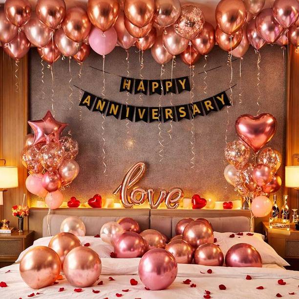ballooooify Solid Royal Love Luxe Romantic Bed Decoration Setup Balloon