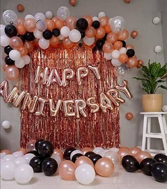 krido Solid Party Room Decoration Combo Set/Couple Wedding,Marriage Celebration Letter Balloon